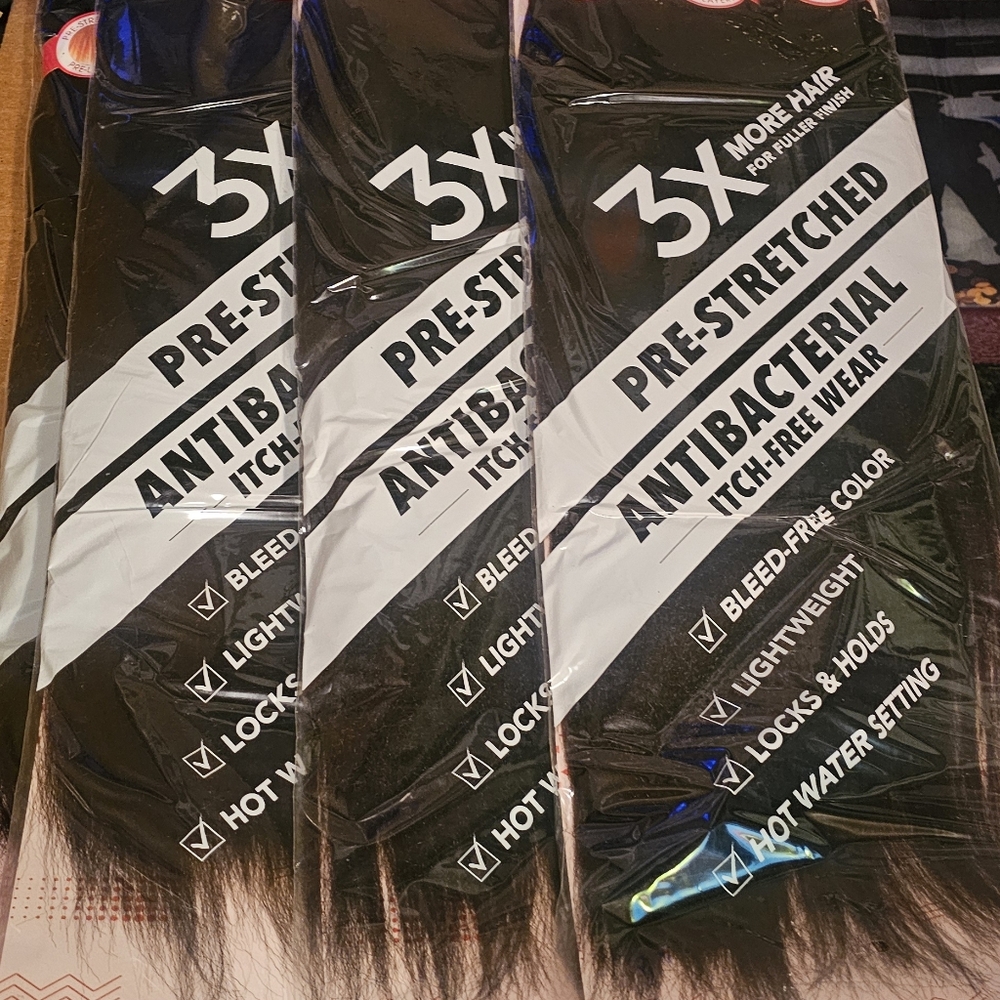 Pre-Stretched Antibacterial Braiding Hair 64" Color#4 Includes 4 Packages